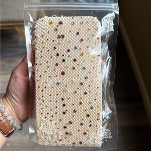 NWT FREE PEOPLE Nude Fishnet Tights Rhinestone Bedazzled Beaded Festive Nylons